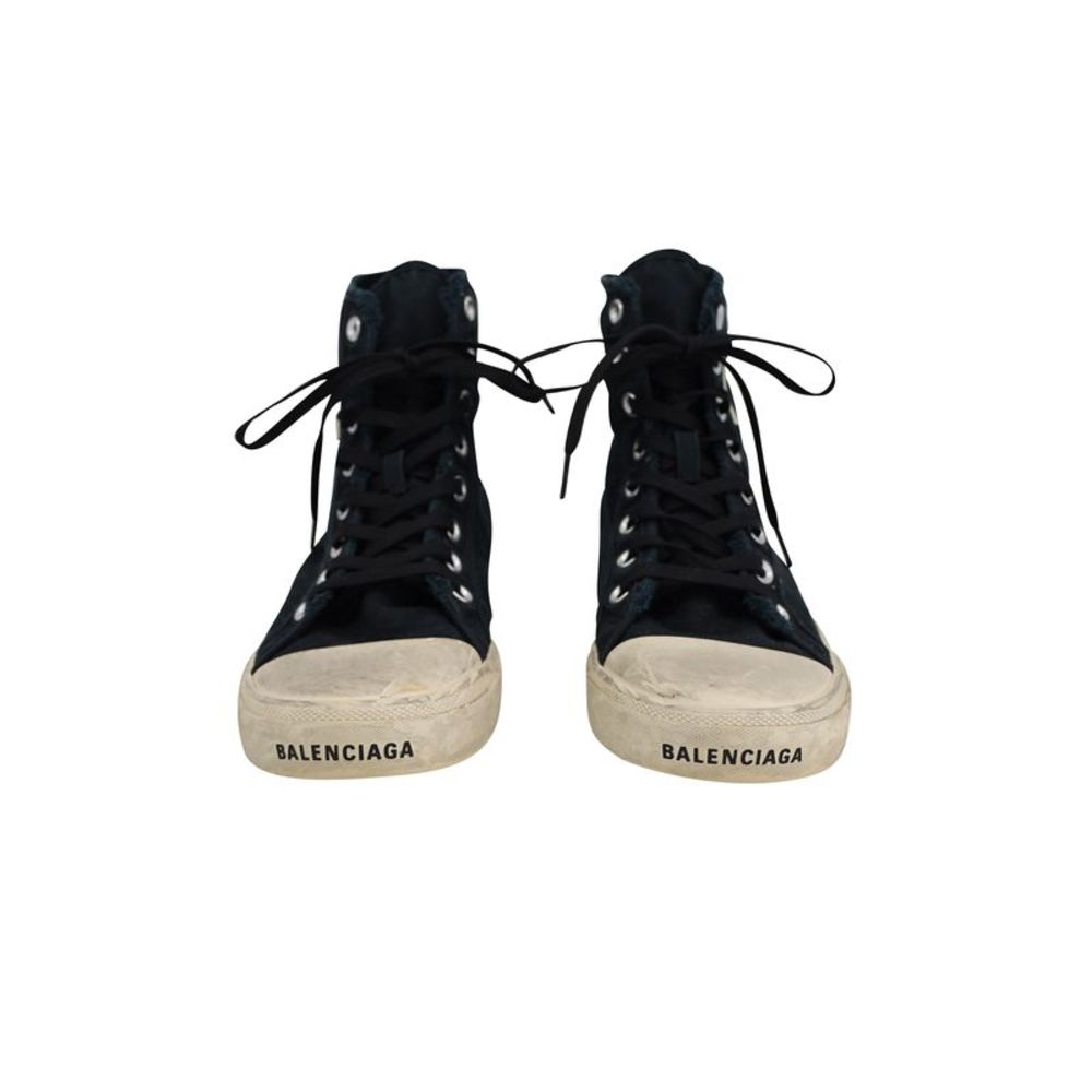 Balenciaga Paris High Top Sneakers in Black Canvas - Picture 3 of 10